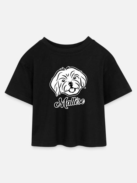 Malteser - Kinder Cropped Jersey T-Shirt - Schwarz