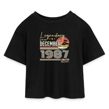 Dezember 1987 Geschenk zum 38-jährigen Jubiläum - Kinder Cropped Jersey T-Shirt - Schwarz - Vorne