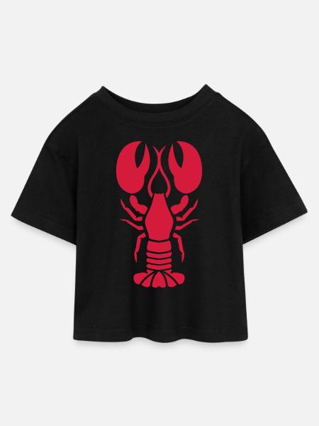 Hummer - Kinder Cropped Jersey T-Shirt - Schwarz