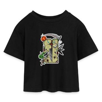 Beschädigtes Halloween-Tarot! - Kinder Cropped Jersey T-Shirt - Schwarz - Vorne