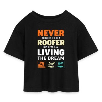 Roofer - Kids’ Cropped Jersey T-Shirt - black - Front