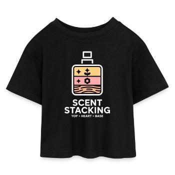 Scent Stacking Top Heart Base Notes - Kids’ Cropped Jersey T-Shirt - black - Front