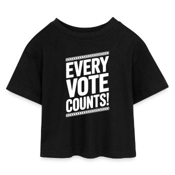 Chaque vote compte - T-shirt Crop Top en jersey Enfant - noir - Devant