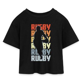 Rugby - Kids’ Cropped Jersey T-Shirt - black - Front