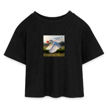 A symbol of peace and love - Kids’ Cropped Jersey T-Shirt - black - Front