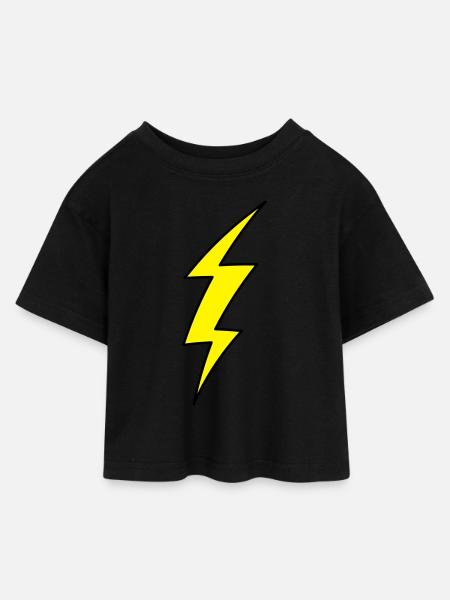 Blitz - Kinder Cropped Jersey T-Shirt - Schwarz