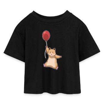 Ballon Hamster - T-shirt Crop Top en jersey Enfant - noir - Devant