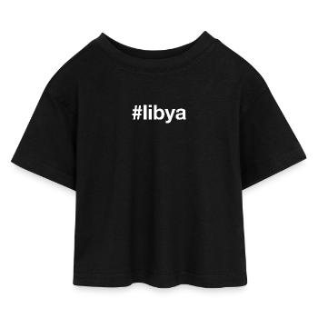 LIBYA Hashtag Libyen - Kinder Cropped Jersey T-Shirt - Schwarz - Vorne