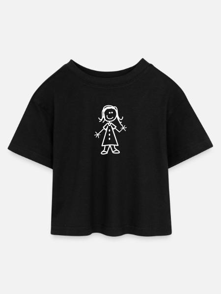 Filles - T-shirt Crop Top en jersey Enfant - noir