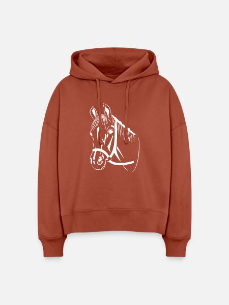 Pferdekopf - Stanley/Stella Boxy Frauen Bio Hoodie Nora - Terrakotta
