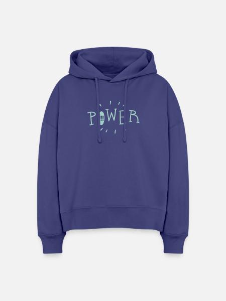 Die Drei !!! Schriftzug Power - Stanley/Stella Boxy Frauen Bio Hoodie Nora - Dämmerung