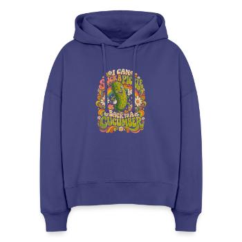 Bunte Gurke mit Regenbogen-Spaß - Stanley/Stella Boxy Frauen Bio Hoodie Nora - Dämmerung - Vorne