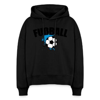 Fußball Soccer Splash 3c - Stanley/Stella Boxy Frauen Bio Hoodie Nora - Schwarz - Vorne