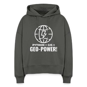 Python GIS Geo-Power Programming Geospatial - Stanley/Stella Boxy Women Organic Hoodie Nora - anthracite - Front