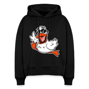 Coole Ente mit Sonnenbrille - Stanley/Stella Boxy Frauen Bio Hoodie Nora - Schwarz - Vorne
