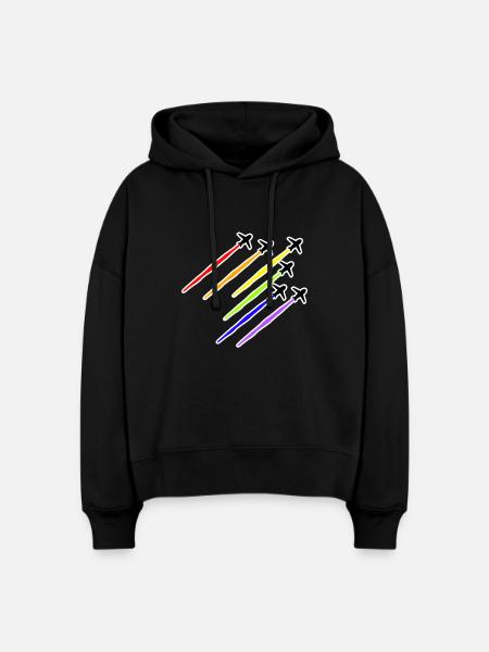LGBT Flugzeug - Stanley/Stella Boxy Frauen Bio Hoodie Nora - Schwarz