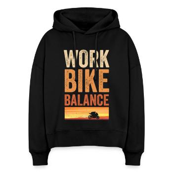 Moto Sport Bike pour motocyclistes - Sweat à capuche bio Nora coupe boxy Stanley/Stella Femme - noir - Devant