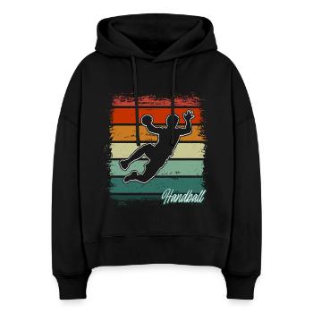 Handball Handballer - Stanley/Stella Boxy Frauen Bio Hoodie Nora - Schwarz - Vorne