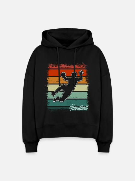 Handball Handballer - Stanley/Stella Boxy Frauen Bio Hoodie Nora - Schwarz