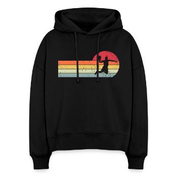Handball Handballer - Stanley/Stella Boxy Frauen Bio Hoodie Nora - Schwarz - Vorne