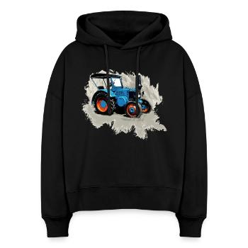 Traktor Lanz - Stanley/Stella Boxy Frauen Bio Hoodie Nora - Schwarz - Vorne
