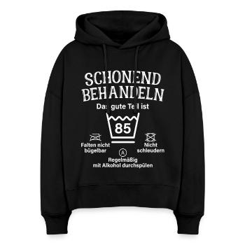 85. Geburtstag Schonend Behandeln 85 Teil Ist 85 - Stanley/Stella Boxy Frauen Bio Hoodie Nora - Schwarz - Vorne