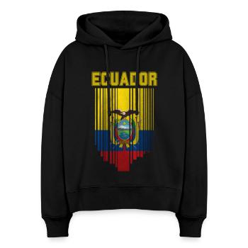 Flagge von Ecuador, ecuadorianischer Stolz - Stanley/Stella Boxy Frauen Bio Hoodie Nora - Schwarz - Vorne