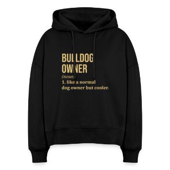 Bulldogge - Stanley/Stella Boxy Frauen Bio Hoodie Nora - Schwarz - Vorne