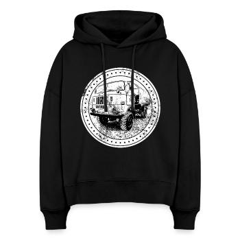 W50 Lkw - Stanley/Stella Boxy Frauen Bio Hoodie Nora - Schwarz - Vorne