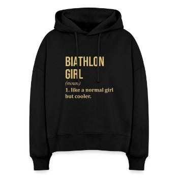 Biathlon Biathlon Biathlon - Stanley/Stella Boxy Frauen Bio Hoodie Nora - Schwarz - Vorne