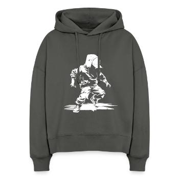 Breakdance Sketch - Stanley/Stella Boxy Women Organic Hoodie Nora - anthracite - Front