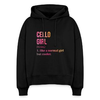 Cello Cello Cello - Stanley/Stella Boxy Frauen Bio Hoodie Nora - Schwarz - Vorne