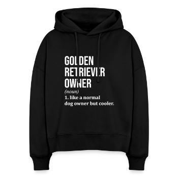 Golden Retriever Golden Retriever Golden Retriever - Stanley/Stella Boxy Frauen Bio Hoodie Nora - Schwarz - Vorne