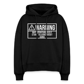 ADHD - Stanley/Stella Boxy Women Organic Hoodie Nora - black - Front