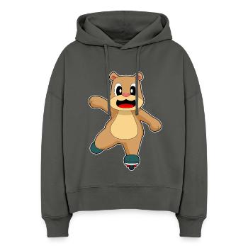 Bär Patins à roues alignées - Sweat à capuche bio Nora coupe boxy Stanley/Stella Femme - charbon - Devant