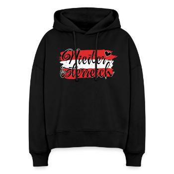 Flag Austria Lower Austria - Stanley/Stella Boxy Women Organic Hoodie Nora - black - Front