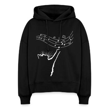 Musikliebhaber Katze - Stanley/Stella Boxy Frauen Bio Hoodie Nora - Schwarz - Vorne