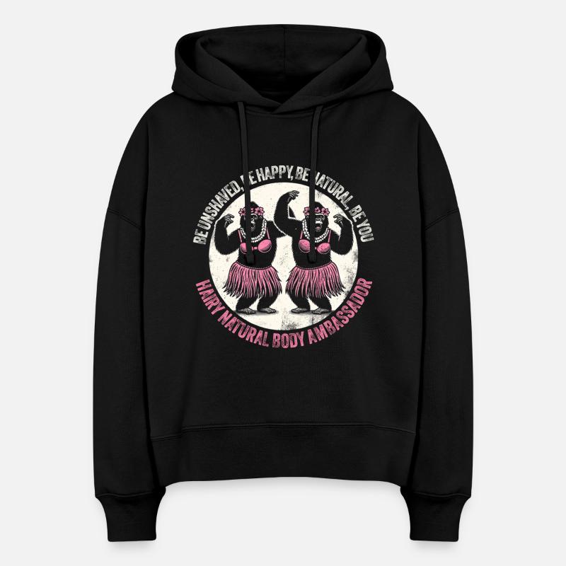 Hula Dancer Gorilla Celebration Tee - Sweat à capuche bio Nora coupe boxy Stanley/Stella Femme - noir