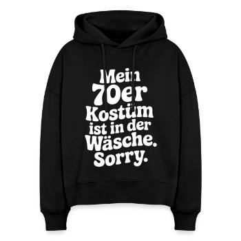 70er Jahre Kostüm Ist In Der Wäsche 70s Party 70er - Stanley/Stella Boxy Frauen Bio Hoodie Nora - Schwarz - Vorne