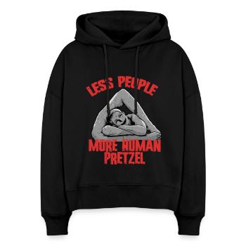 Kontorsionist Kontorsion More Human Pretzel - Stanley/Stella Boxy Frauen Bio Hoodie Nora - Schwarz - Vorne