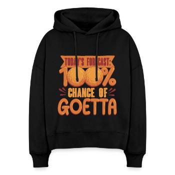 Goetta Wurst 100% Chance Of Goetta - Stanley/Stella Boxy Women Organic Hoodie Nora - black - Front
