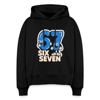 67 Six Seven 6 7 - Lustiges italienisches  - Stanley/Stella Boxy Frauen Bio Hoodie Nora - Schwarz - Vorne