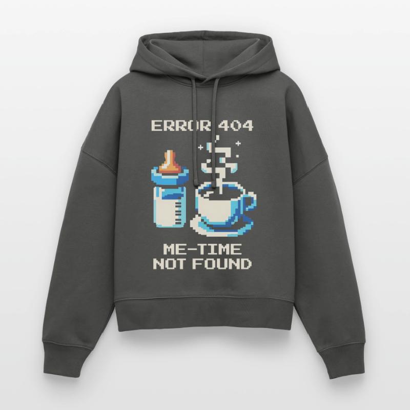 Error 404: Me-Time is missing | Mom, Coffee, Everyday Life Stanley/Stella Boxy Women Organic Hoodie Nora