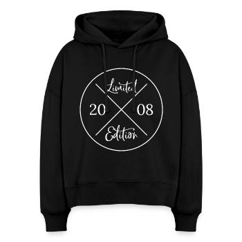 Limited edition 2008 - Geschenk 18. Geburtstag - Stanley/Stella Boxy Frauen Bio Hoodie Nora - Schwarz - Vorne