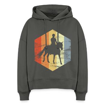 Look rétro de la conduite - Sweat à capuche bio Nora coupe boxy Stanley/Stella Femme - charbon - Devant