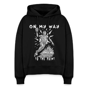 Basketball - On my way to the paint! - Stanley/Stella Boxy Frauen Bio Hoodie Nora - Schwarz - Vorne