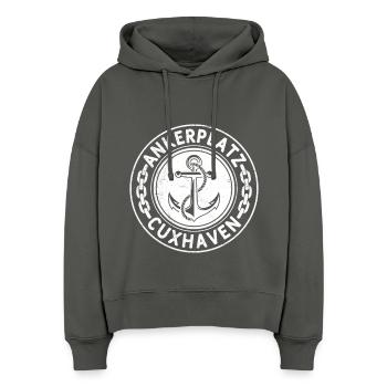 North Sea Holiday CUXHAVEN ANCHORAGE Fun - Stanley/Stella Boxy Women Organic Hoodie Nora - anthracite - Front