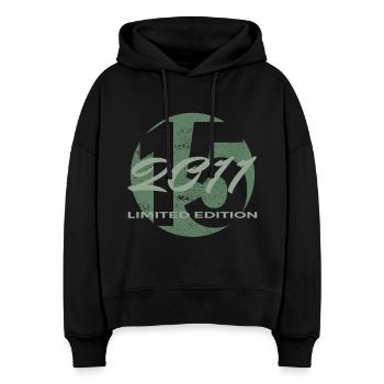 15th Birthday 2011 Boys and Girls Gift - Stanley/Stella Boxy Women Organic Hoodie Nora - black - Front