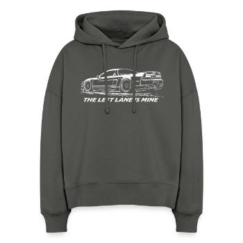 Die linke Spur ist Mine Racing Car Abschlag - Stanley/Stella Boxy Frauen Bio Hoodie Nora - Anthrazit - Vorne