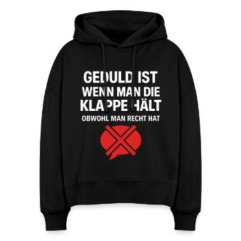 Geduld Definition - Stanley/Stella Boxy Frauen Bio Hoodie Nora - Schwarz - Vorne